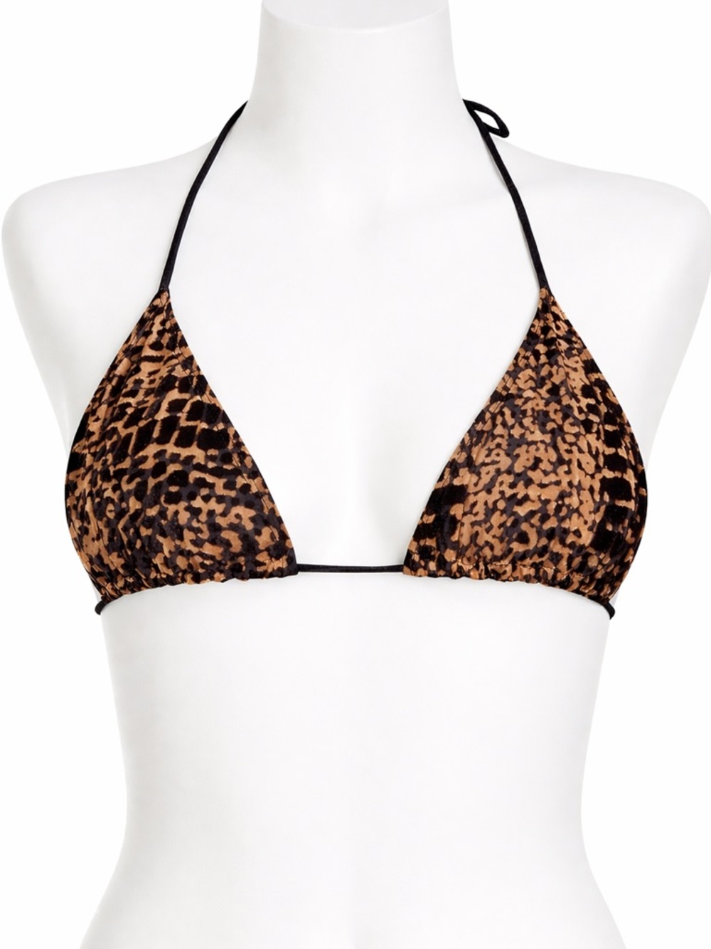 NWT Pretty Little Thing leopard print size 8 black brown textured bikini top